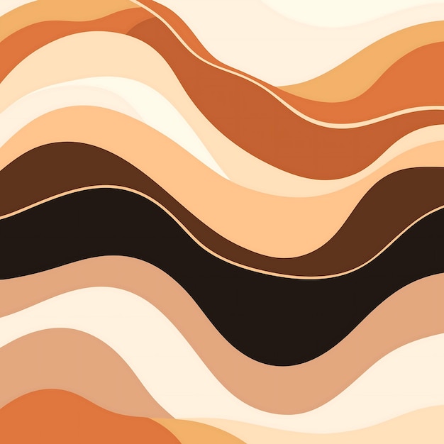 Vector abstract earth tones wavy pattern for modern design projects