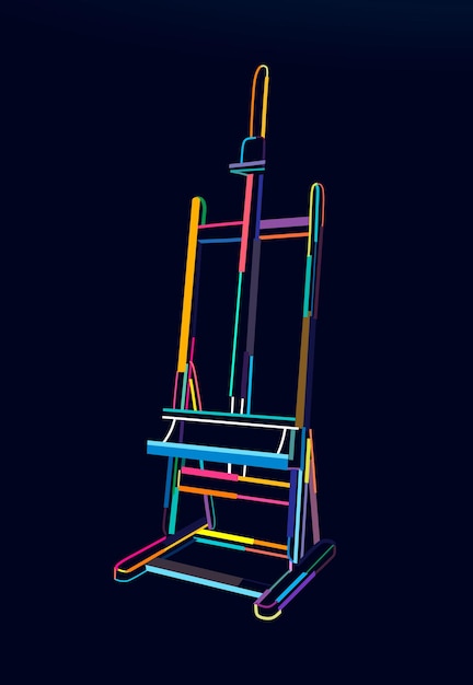 Abstract easel for painting from multicolored paints Colored drawing Vector illustration of paints