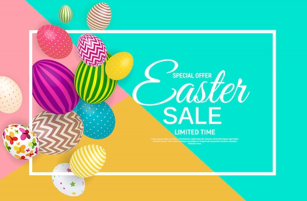 Abstract Easter Sale Template  Illustration