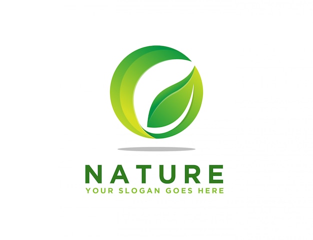 Abstract eco leaf logo