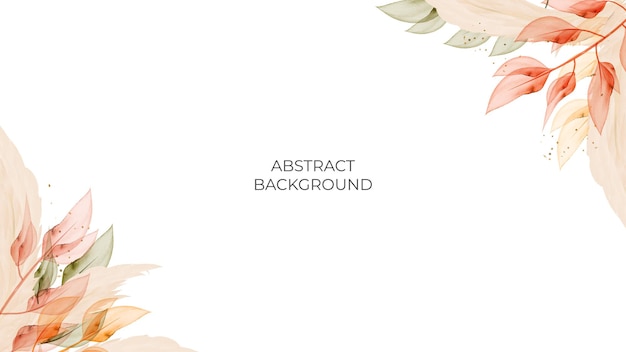 Abstract editable background with autumn leaves in watercolour style for web and banners Vector