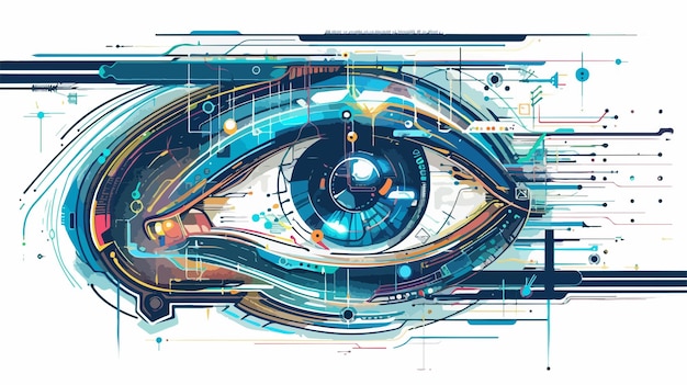 Vector abstract electronic eye technology concept