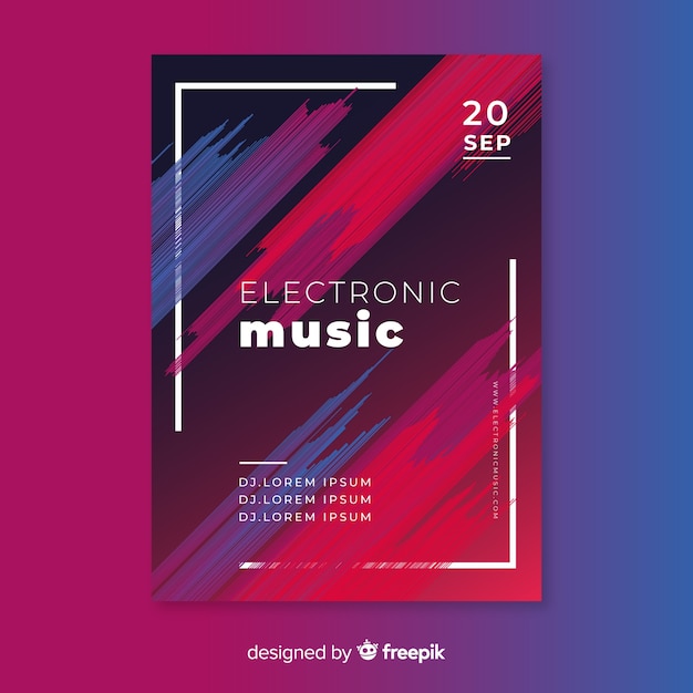 Abstract electronic music poster template