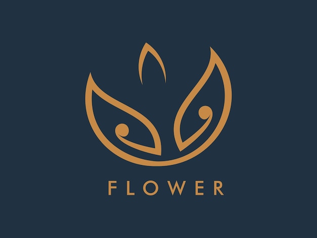 Abstract elegant flower logo icon vector design Universal creative premium symbol