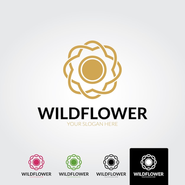 Abstract elegant flower logo icon vector design Universal creative premium symbol