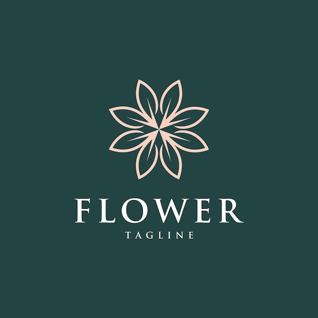 abstract elegant flower vector logo