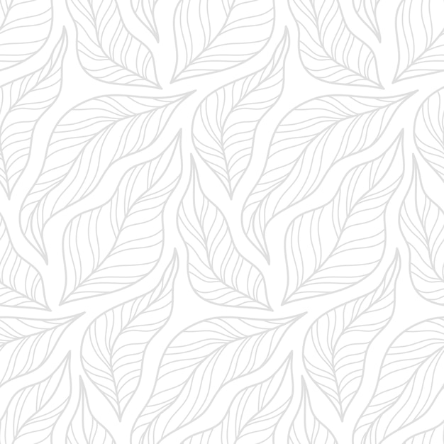 Abstract Elegant Leaves Vector Seamless Pattern Design