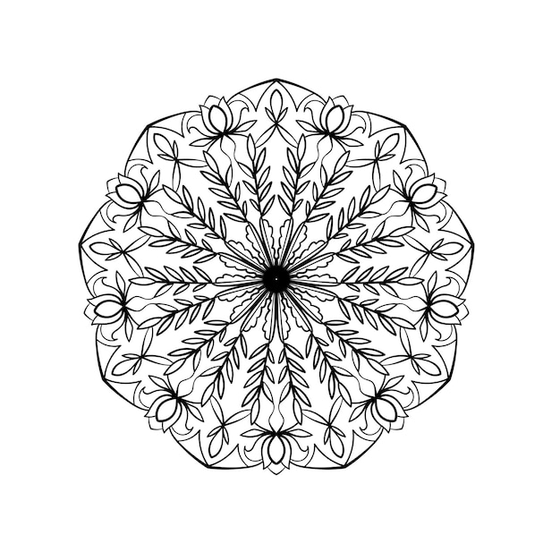 Abstract elegant mandala pattern. Round decorative ornament. Vector illustration.