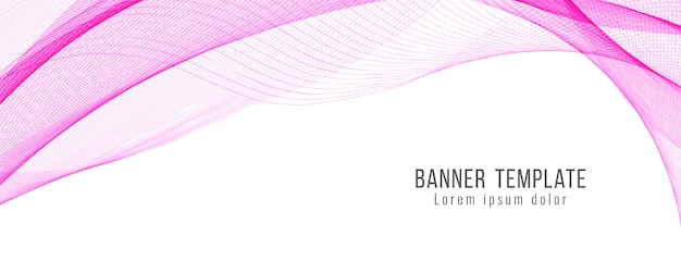 Abstract elegant pink wave banner modern template