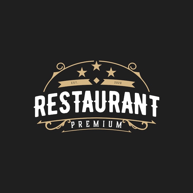 abstract elegant restaurant vintage logo  