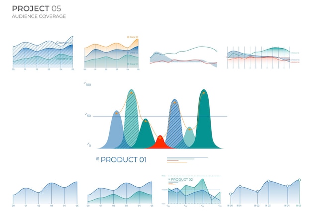 Vector abstract elements business charts abstract vector illustration