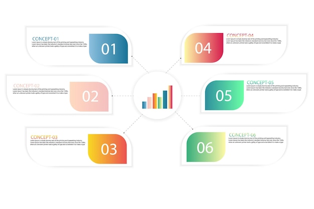 Abstract elements Infographic rectangle shape data vector Template Process concept Step for strategy