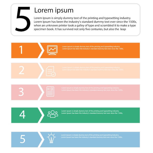 Abstract elements Infographic rectangle shape data vector Template Process concept Step for strategy