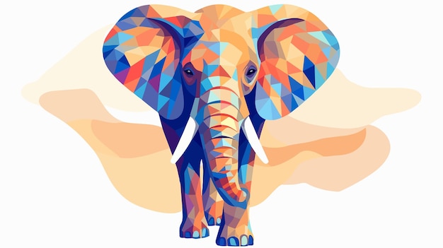 Vector abstract elephant illustration in modern vector style