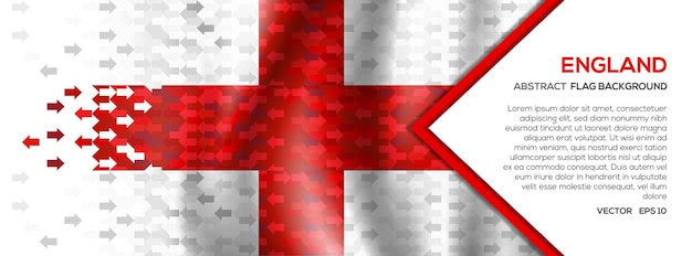 Abstract England Flag Banner and Background with Arrow Shape Trading Exchange Investment concept