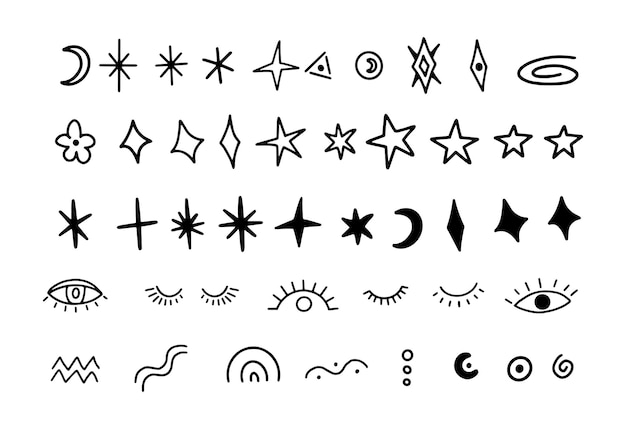 Abstract esoteric doodle elements vector