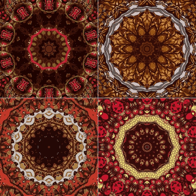 Abstract ethnic vector mandala wallpaper graphic from curved triangles