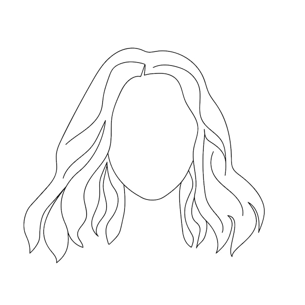 Abstract face one line drawing Set Doodle Portrait minimalistic style Logo icon label International