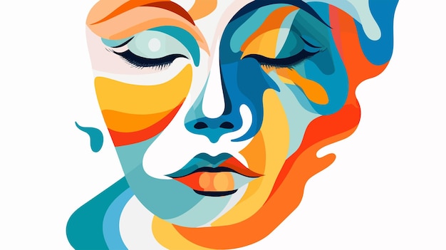 Abstract Face Vector Art Illustration Stylish and Modern Portrait Design