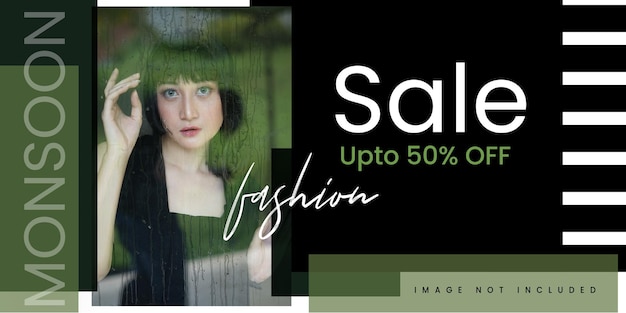 Abstract Fashion Monsoon Sale Banner Offer Discount Business Background Free Vector