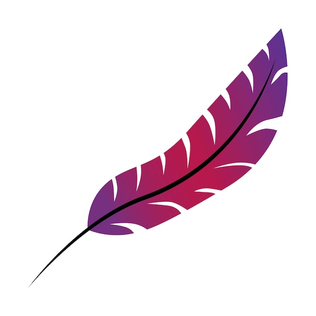 Abstract feather with gradient pattern. Vector illustration