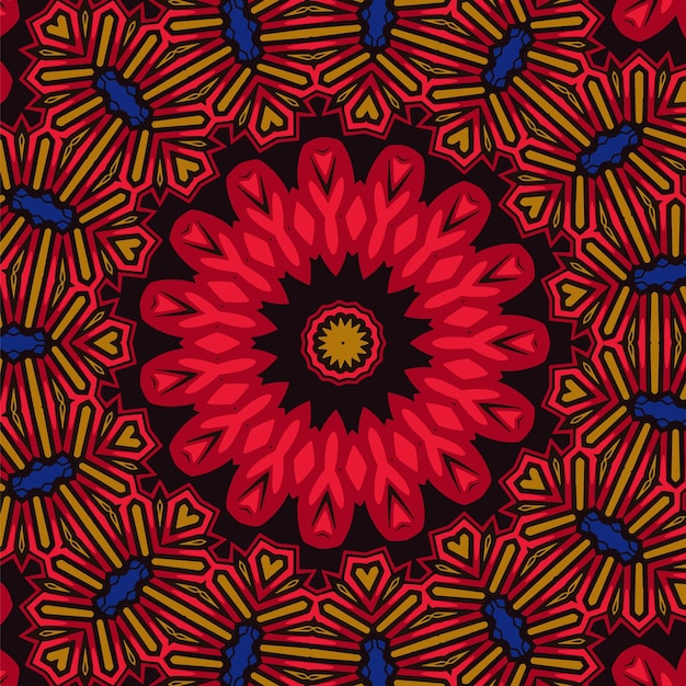 Abstract festive colorful mandala ethnic tribal pattern