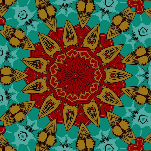 Abstract festive colorful mandala vector ethnic tribal pattern