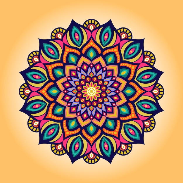 Abstract festive colorful mandala vector ethnic tribal