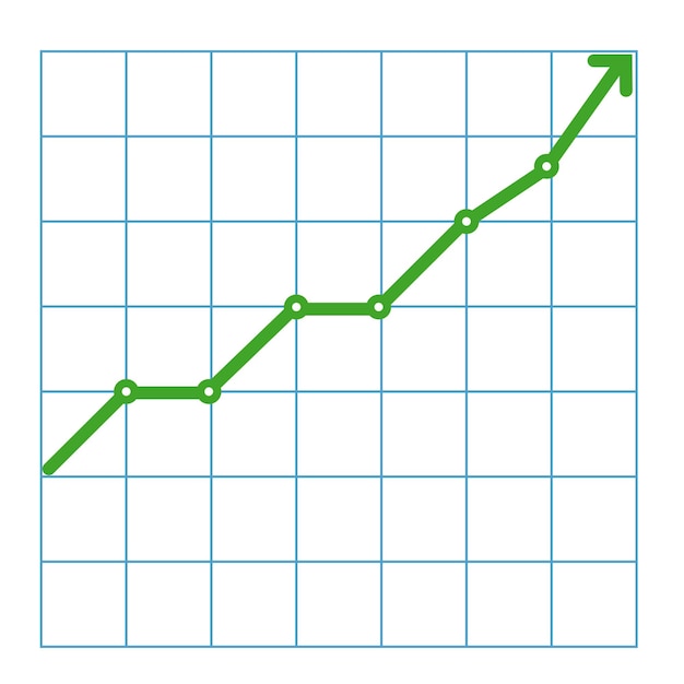 Abstract financial chart with uptrend line graph and numbers in stock market on gradient gray color background