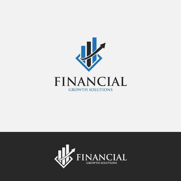 Abstract Financial Growth Solutions Logo Design Template