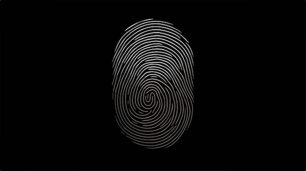 Abstract Finger Print Vector Drawing Cartoon Illustration