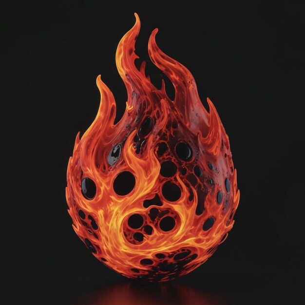 Vector abstract fire ball with black holes