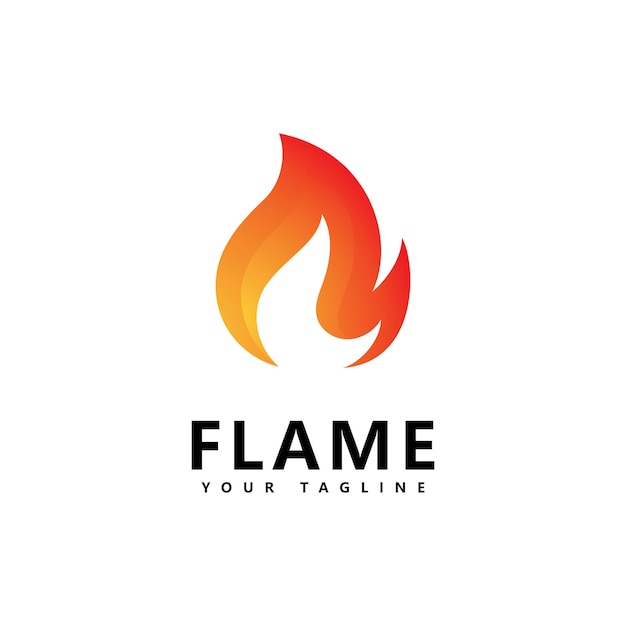 Abstract fire flame logo design