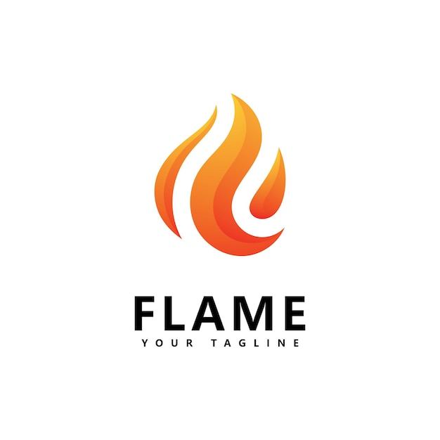 Abstract fire flame logo design