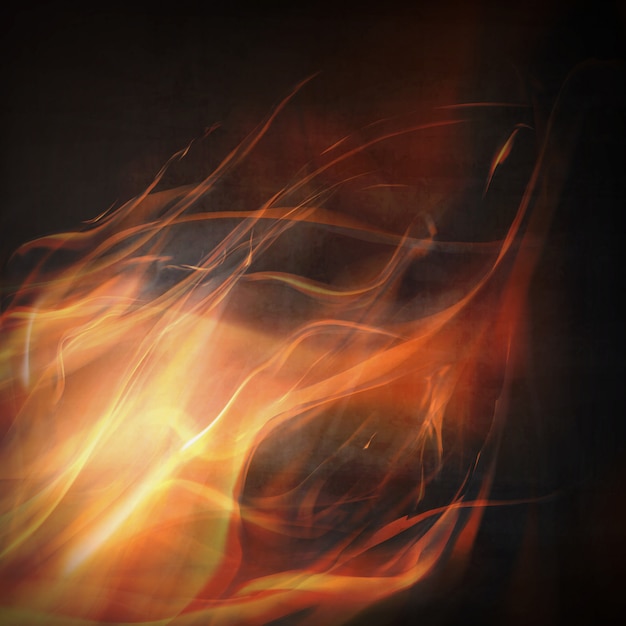 Abstract fire flames on a black background. Colorful illustration 