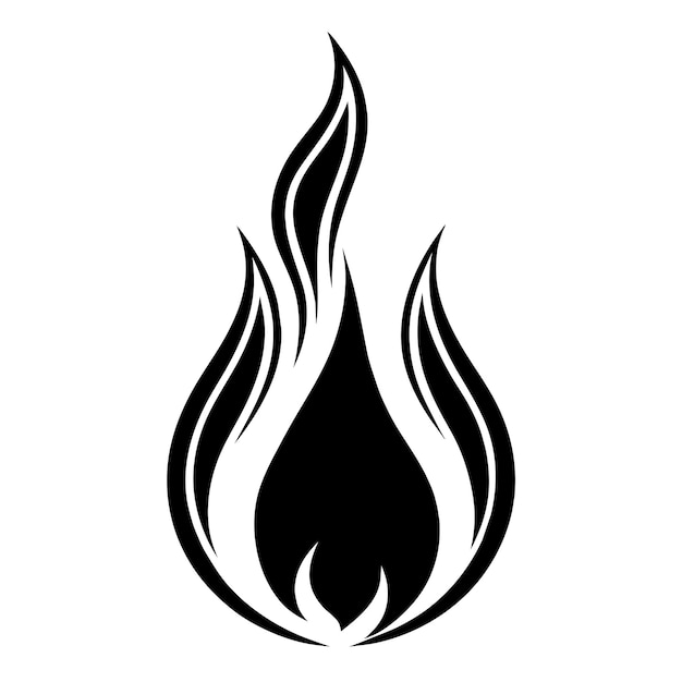 Vector abstract flame vector design with flowing lines and symmetric shape