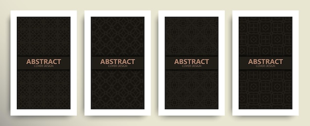 Abstract flat book cover set