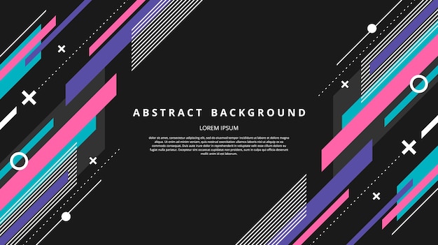 Abstract flat diagonal memphis line shapes background