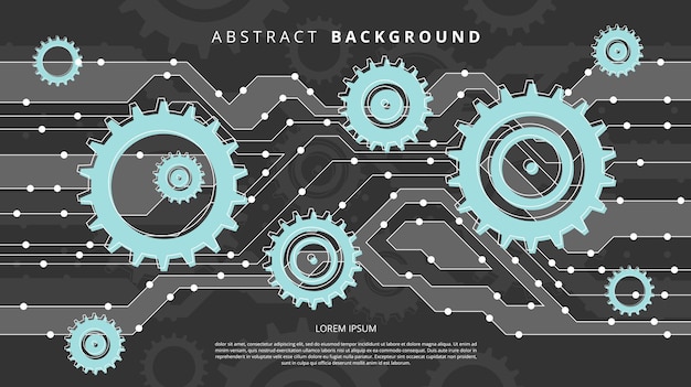 Abstract flat gears technology background