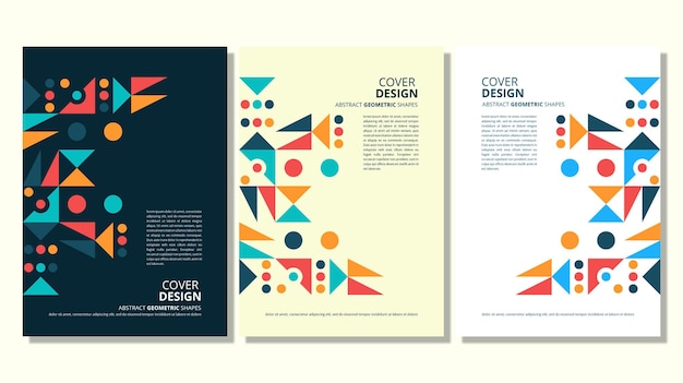 Abstract flat geometric shapes cover design