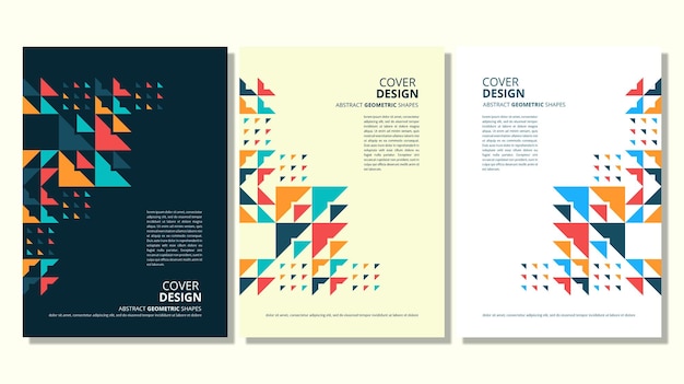 Abstract flat geometric shapes cover design