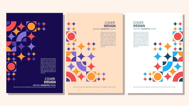 Abstract flat geometric shapes cover design