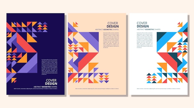 Abstract flat geometric shapes cover design