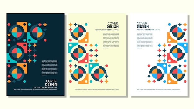 Abstract flat geometric shapes cover design