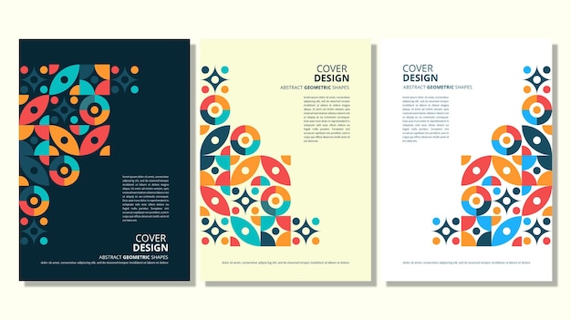 Abstract flat geometric shapes cover design