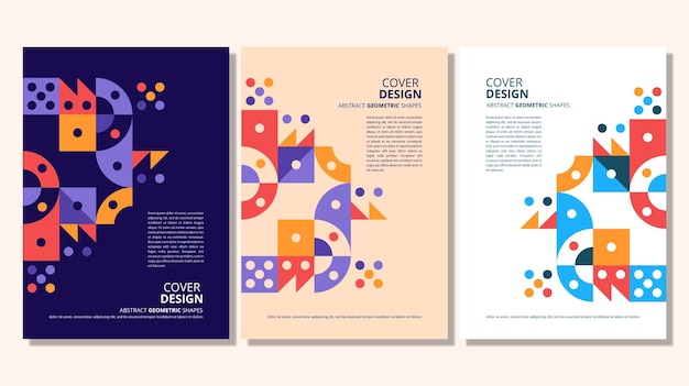 Abstract flat geometric shapes cover design