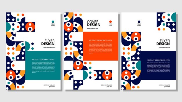 Vector abstract flat geometric shapes cover design