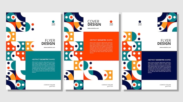 Abstract flat geometric shapes cover design