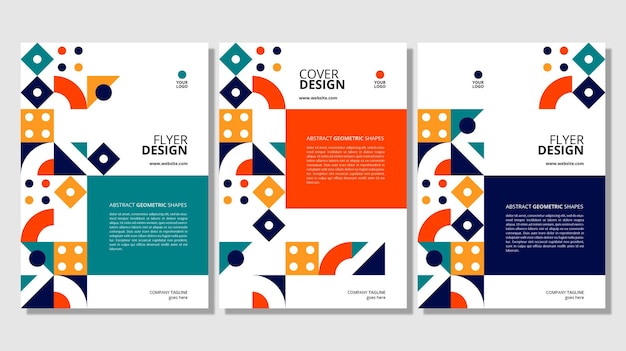 Abstract flat geometric shapes cover design