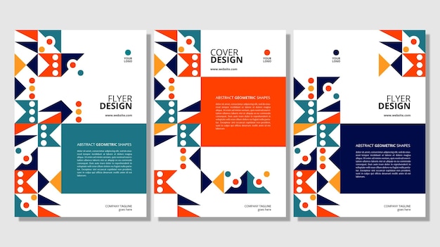 Abstract flat geometric shapes cover design